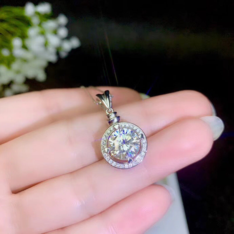 Women's White Gold Collarbone Chain Diamond Necklace