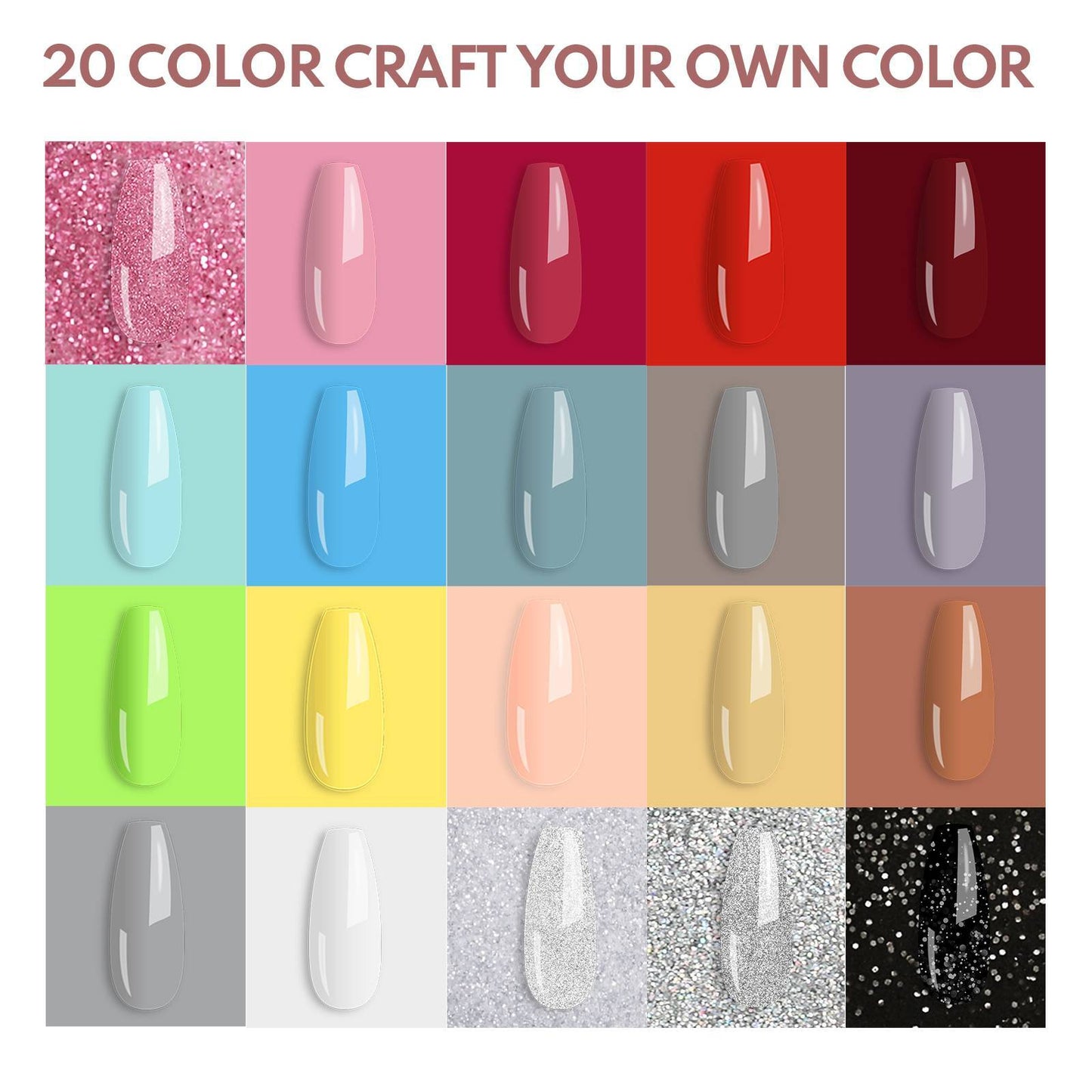20 Colors Fast Acrylic Nail Kit Dip Powder Nail Kit Starter W Drill And UV Light
