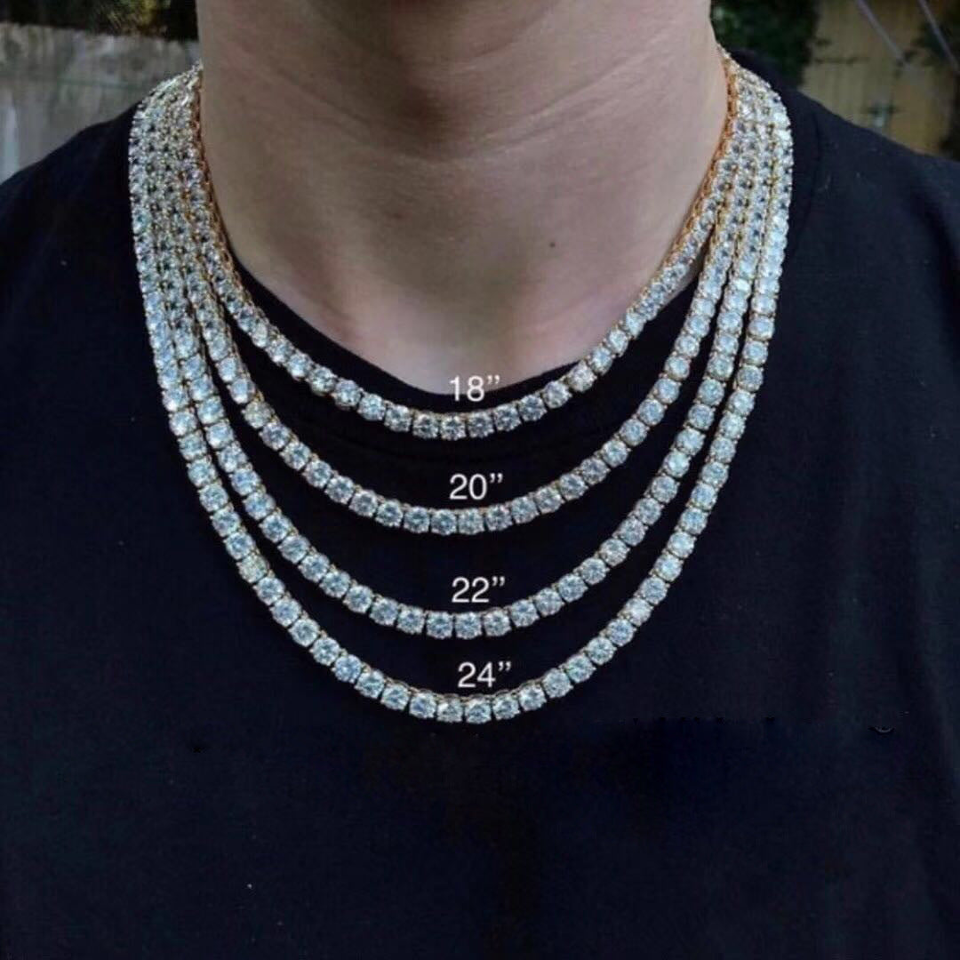 Zircon necklace single row chain