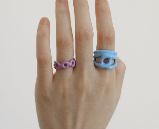 Handmade Oil Dripping Is Not Easy To Fade Dongdaemun Cream Ins Net Red Designer Exaggerated Color Ring Jewelry Women And Men