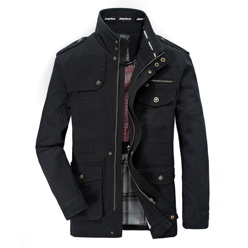 2021 spring and autumn men's jacket jacket, men's casual pockets, long jackets