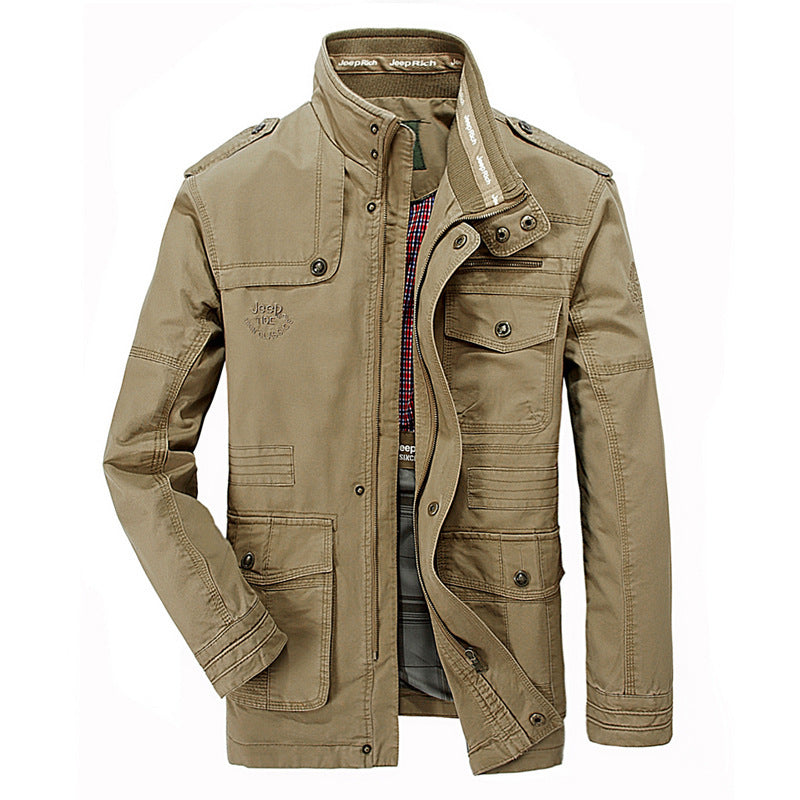 2021 spring and autumn men's jacket jacket, men's casual pockets, long jackets