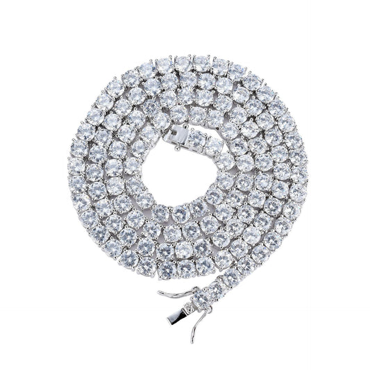 Zircon necklace single row chain