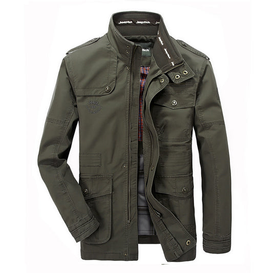 2021 spring and autumn men's jacket jacket, men's casual pockets, long jackets