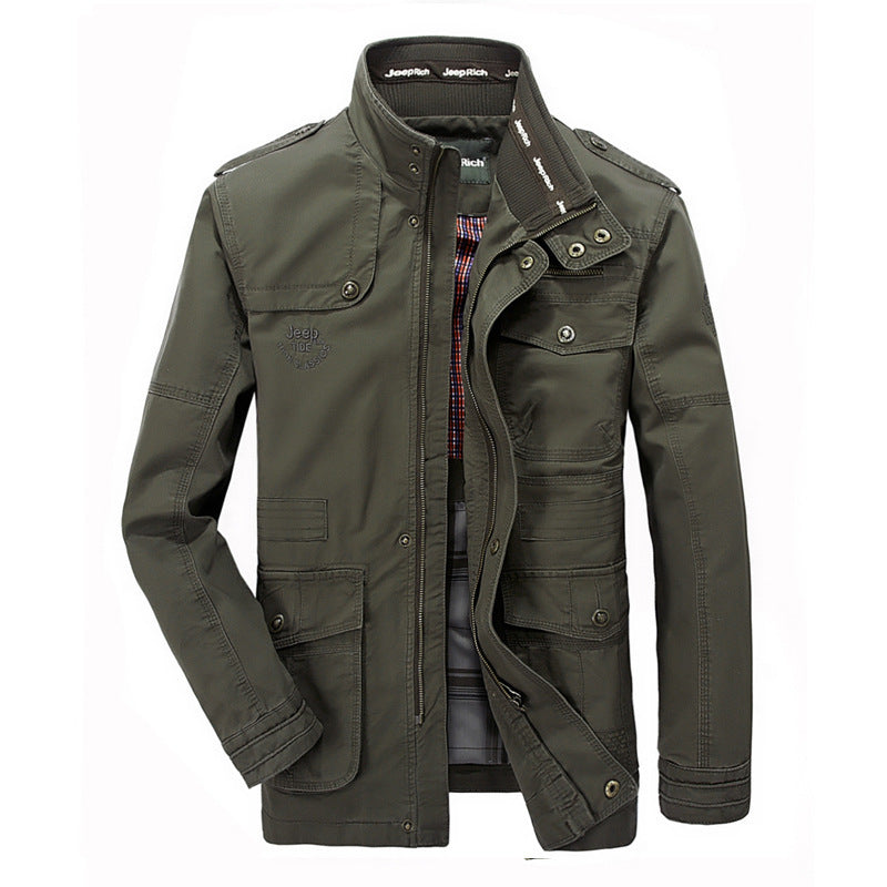 2021 spring and autumn men's jacket jacket, men's casual pockets, long jackets