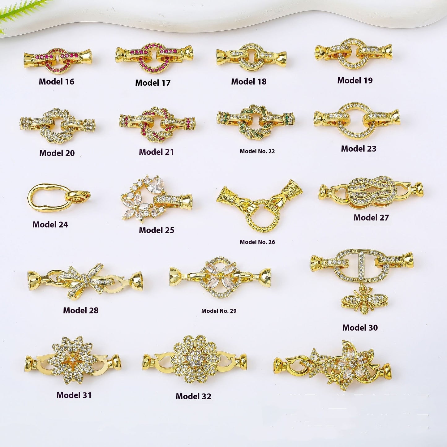 18K Gold Color Pearl Necklace Buckle