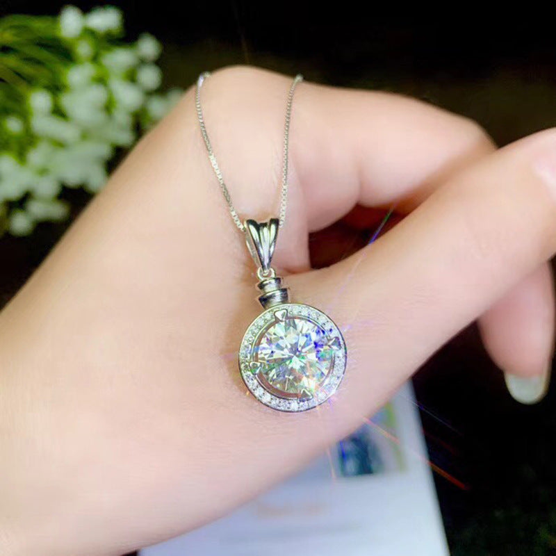 Women's White Gold Collarbone Chain Diamond Necklace