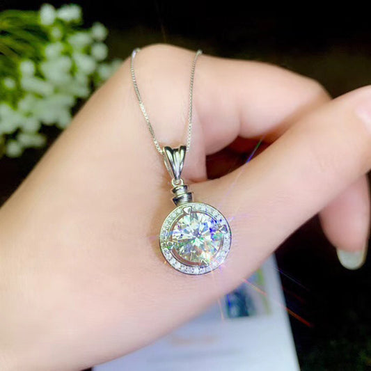 Women's White Gold Collarbone Chain Diamond Necklace
