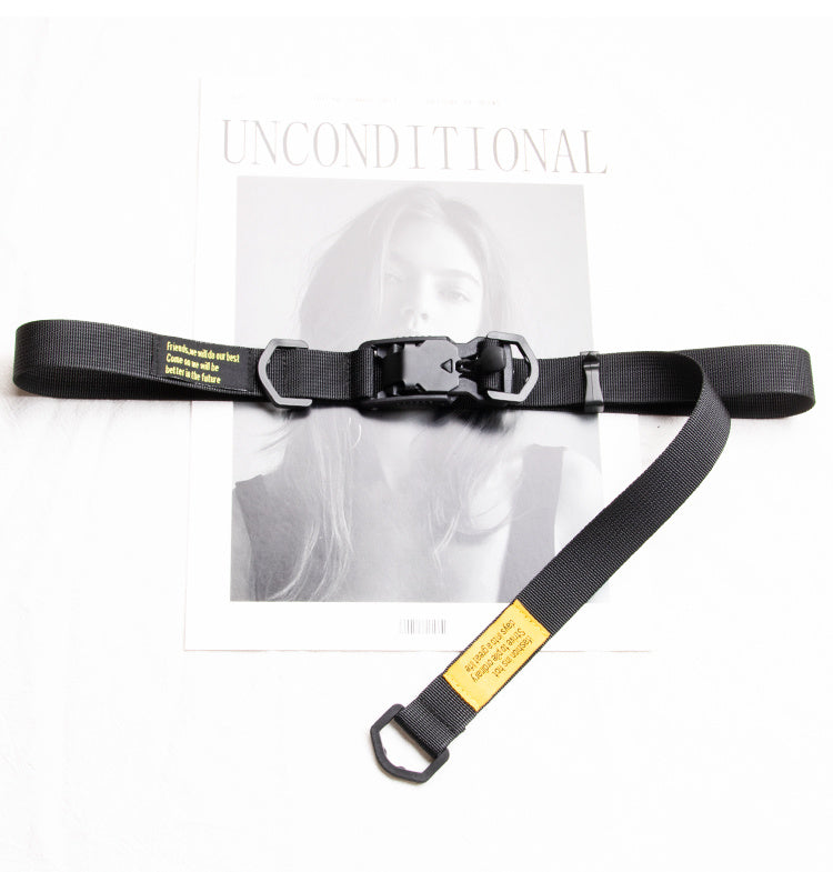 Magnetic Buckle Overalls Canvas Belt Men And Women
