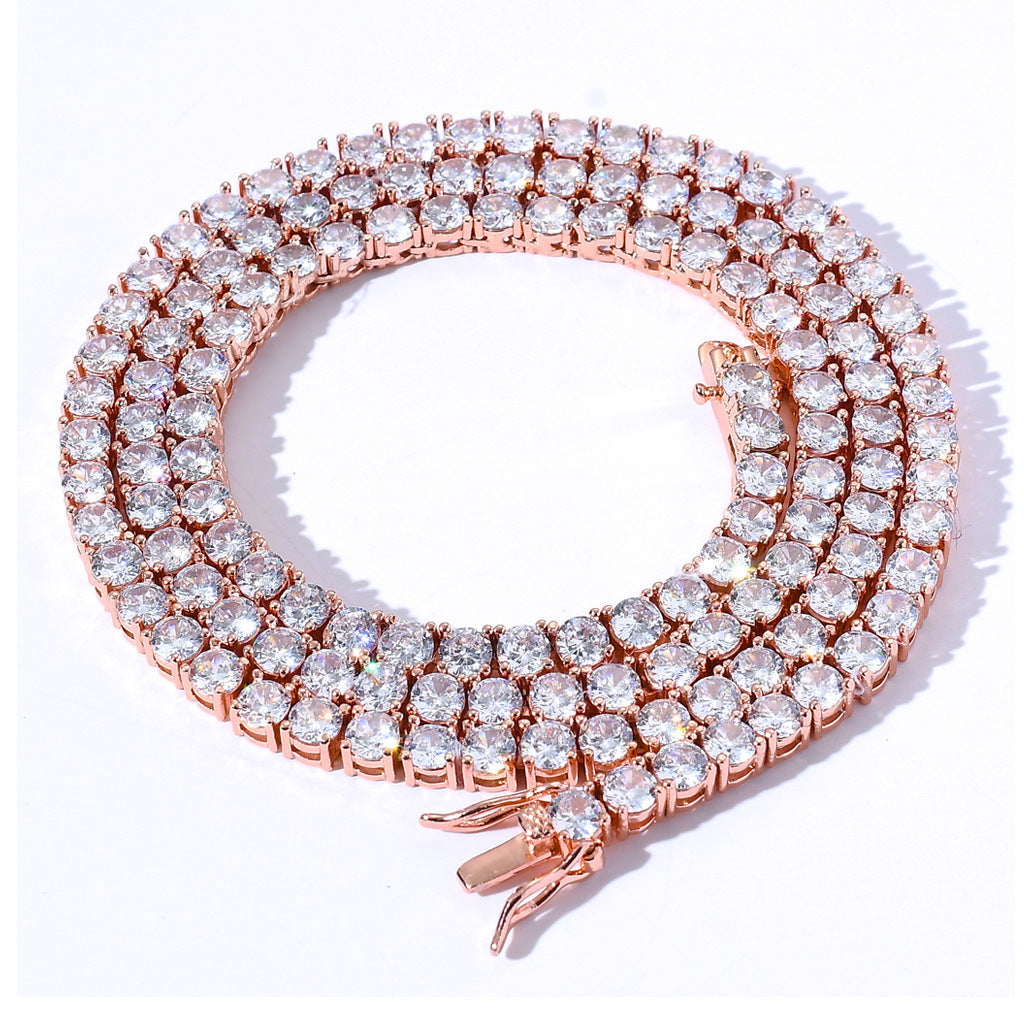 18K Gold-plated Full Diamond Personalized Couple Necklace